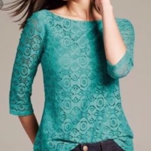 Banana Republic Teal Lace Blouse